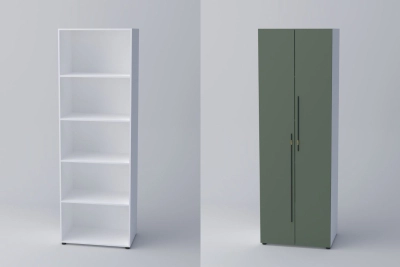 Двукрил гардероб СПЕЙС 3 (h-240) - зелено / бяло