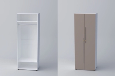 Двукрил гардероб СПЕЙС 1 (h-220) - тофи / бяло