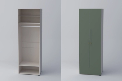 Двукрил гардероб СПЕЙС 1 (h-240) - зелено / кашмир