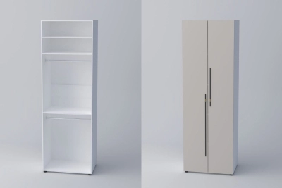 Двукрил гардероб СПЕЙС 2 (h-240) - кашмир / бяло