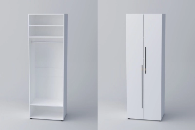 Двукрил гардероб СПЕЙС 1 (h-240) - бяло