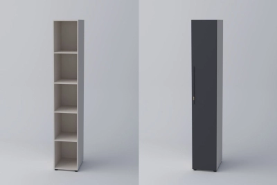 Еднокрил гардероб СПЕЙС 3 (h-240) - графит / кашмир