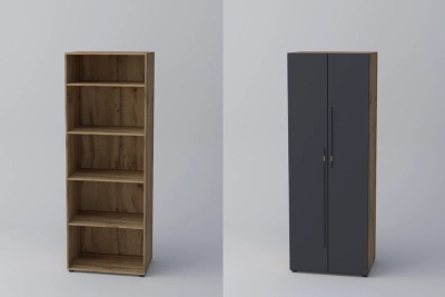 Двукрил гардероб СПЕЙС 3 (h-220) - графит / апалачи