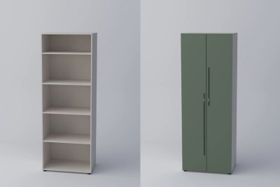 Двукрил гардероб СПЕЙС 3 (h-220) - зелено / кашмир