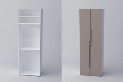 Двукрил гардероб СПЕЙС 2 (h-240) - тофи / бяло