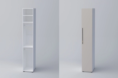 Еднокрил гардероб СПЕЙС 2 (h-240) - кашмир / бяло