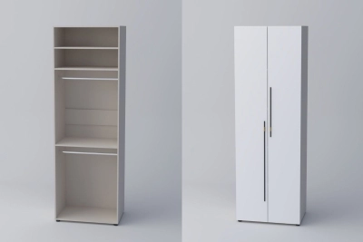 Двукрил гардероб СПЕЙС 2 (h-240) - бяло / кашмир