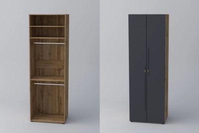 Двукрил гардероб СПЕЙС 2 (h-240) - графит / апалачи