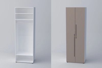 Двукрил гардероб СПЕЙС 1 (h-240) - тофи / бяло