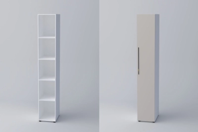 Еднокрил гардероб СПЕЙС 3 (h-240) - кашмир / бяло