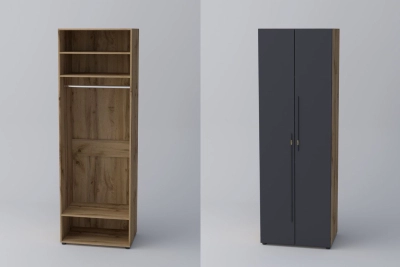 Двукрил гардероб СПЕЙС 1 (h-240) - графит / дъб апалачи