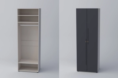 Двукрил гардероб СПЕЙС 1 (h-240) - графит / кашмир