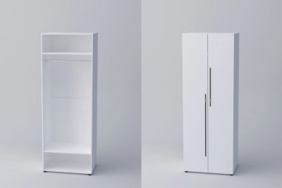 Двукрил гардероб СПЕЙС 1 (h-220) - бяло