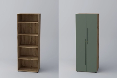 Двукрил гардероб СПЕЙС 3 (h-220) - зелено / апалачи