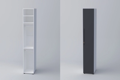 Еднокрил гардероб СПЕЙС 2 (h-240) - графит / бяло