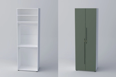 Двукрил гардероб СПЕЙС 2 (h-240) - зелено / бяло