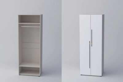 Двукрил гардероб СПЕЙС 1 (h-220) - бяло / кашмир