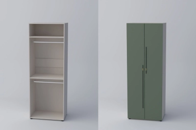 Двукрил гардероб СПЕЙС 2 (h-220) - зелено / кашмир