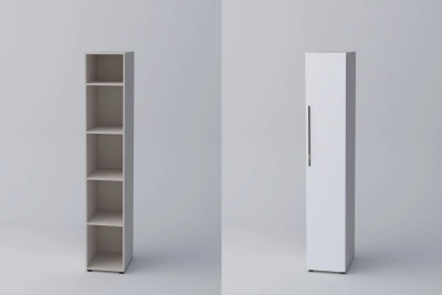 Еднокрил гардероб СПЕЙС 3 (h-220) - бяло / кашмир