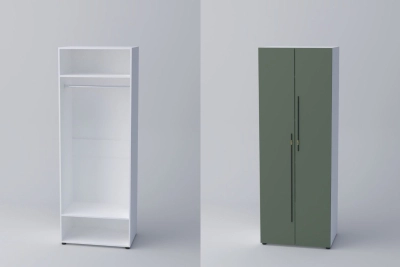 Двукрил гардероб СПЕЙС 1 (h-220) - зелено / бяло