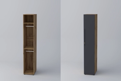 Еднокрил гардероб СПЕЙС 2 (h-220) - графит / апалачи