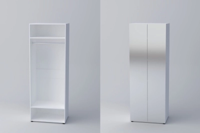 Двукрил гардероб с огледала СПЕЙС 1 (h-220) - бял