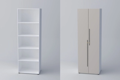 Двукрил гардероб СПЕЙС 3 (h-240) - кашмир / бяло