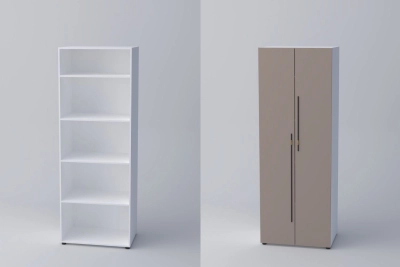 Двукрил гардероб СПЕЙС 3 (h-220) - тофи / бяло