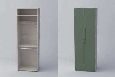 Двукрил гардероб СПЕЙС 2 (h-240) - зелено / кашмир