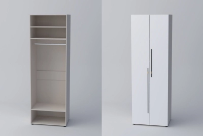 Двукрил гардероб СПЕЙС 1 (h-240) - бяло / кашмир