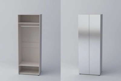 Двукрил гардероб с огледала СПЕЙС 1 (h-220) - кашмир