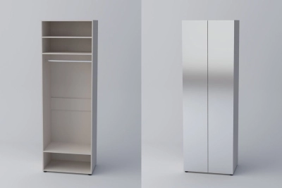 Двукрил гардероб СПЕЙС 1 (h-240) - огледало / кашмир