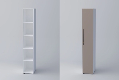 Еднокрил гардероб СПЕЙС 3 (h-240) - тофи / бяло