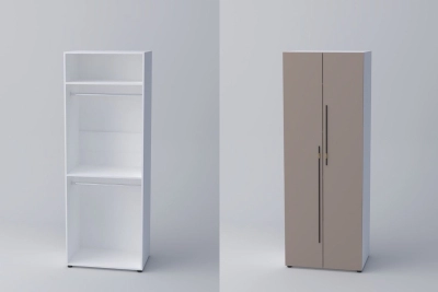 Двукрил гардероб СПЕЙС 2 (h-220) - тофи / бяло