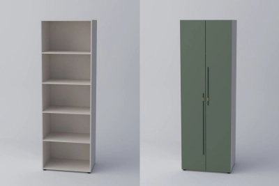 Двукрил гардероб СПЕЙС 3 (h-240) - зелено / кашмир