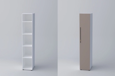 Еднокрил гардероб СПЕЙС 3 (h-220) - тофи / бяло