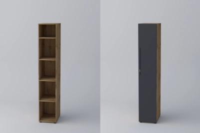 Еднокрил гардероб СПЕЙС 3 (h-220) - графит / апалачи