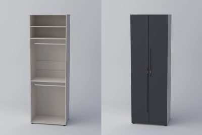 Двукрил гардероб СПЕЙС 2 (h-240) - графит / кашмир