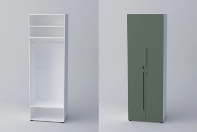 Двукрил гардероб СПЕЙС 1 (h-240) - зелено / бяло