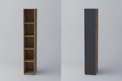 Еднокрил гардероб СПЕЙС 3 (h-240) - графит / апалачи