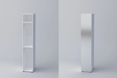 Еднокрил гардероб СПЕЙС 2 (h-220) - огледало / бяло