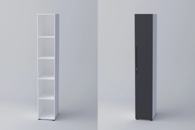 Еднокрил гардероб СПЕЙС 3 (h-240) - графит / бяло