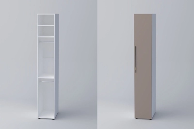 Еднокрил гардероб СПЕЙС 2 (h-240) - тофи / бяло