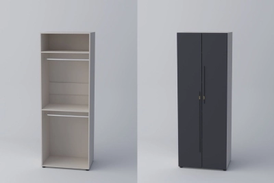 Двукрил гардероб СПЕЙС 2 (h-220) - графит / кашмир