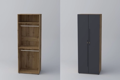 Двукрил гардероб СПЕЙС 2 (h-220) - графит / апалачи