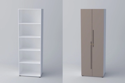 Двукрил гардероб СПЕЙС 3 (h-240) - тофи / бяло