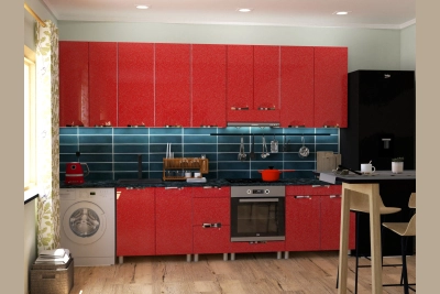 Модулна кухня Адел лукс NEW 3,2 м. в червена перла