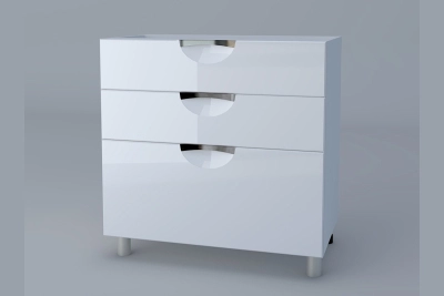 Шкаф с три чекмеджета Адел лукс NEW H80 3Ш(2+1)  бял гланц