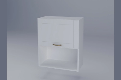 Горен шкаф Доминика B60Б за микровълнова - бяла коприна