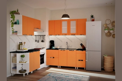 Ъглова кухня Адел лукс NEW 170/180 см. в оранжево